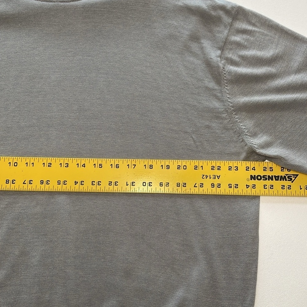 NORM THOMPSON Men’s Mock Neck Gray Silk Cotton Blend Sweater Size XL Lightweight - Picture 4 of 6